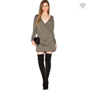 Shimmer Wrap Dress In Silver